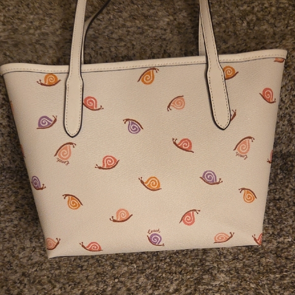 Coach Beige Tote with Colorful Snail Design - Picture 5 of 6